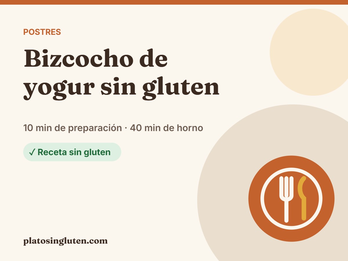 Bizcocho de yogur sin gluten – Plato Sin Gluten