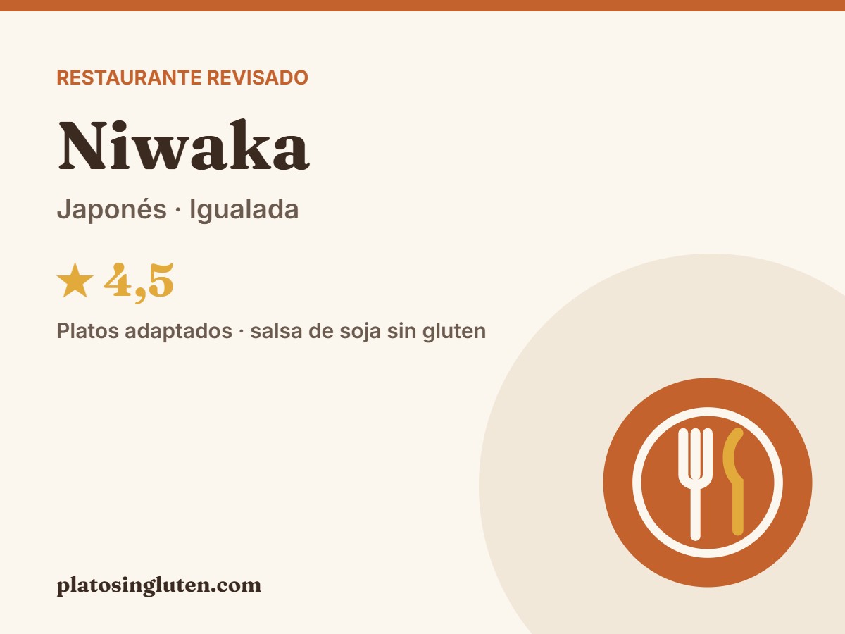 Niwaka Igualada sin gluten – Plato Sin Gluten