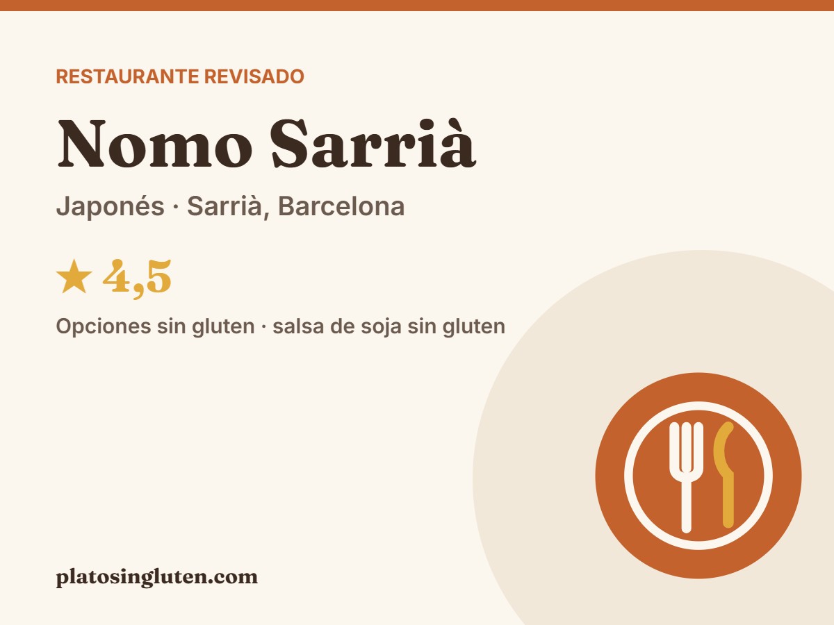 Nomo Sarrià sin gluten – Plato Sin Gluten